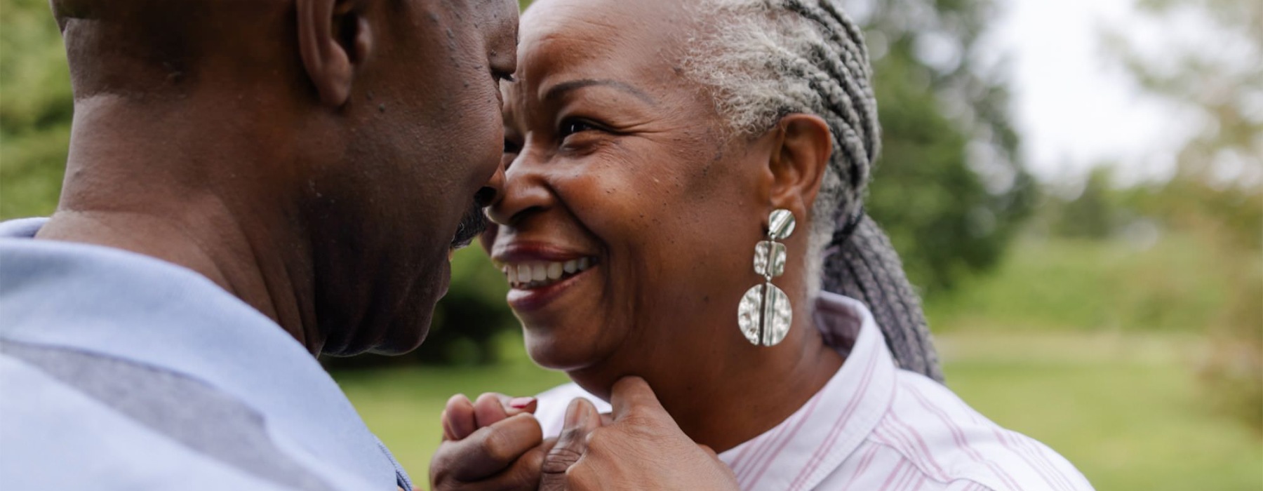 a man and woman embracing