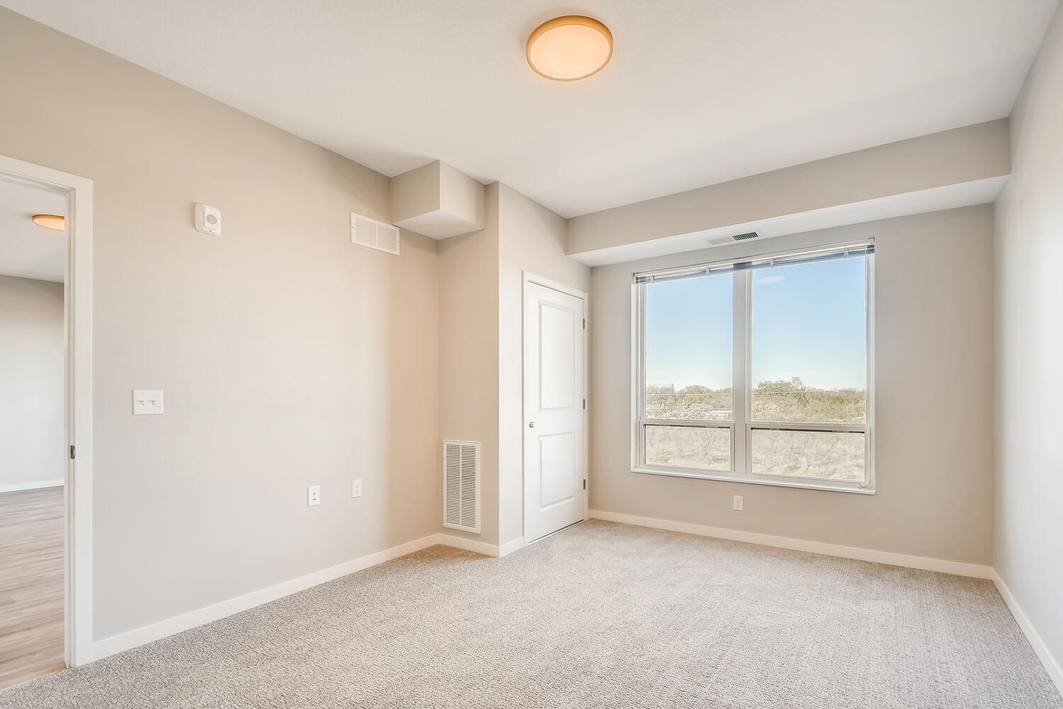 Primary bedroom with windows